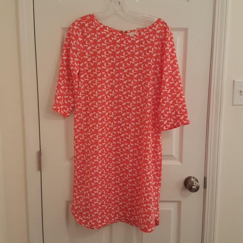 Coral cat dress